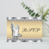 Vrouwen Zilver Goud Diamant Bling RSVP (Staand voorkant)