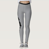 Vrouwen Zilver Grijs Bloemen Modern Schattige Tren Leggings (Voorkant)