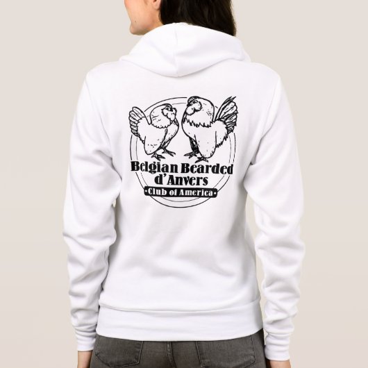 Vrouwen Zip-up Hoodie Zwart & Wit Logo (Achterkant)