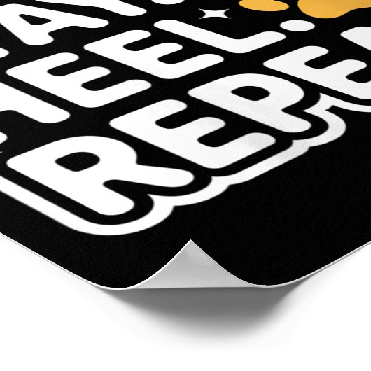 Vrouwen zitten. Blijf. Heel. Herhaal. Schattigee k Poster (Hoek)