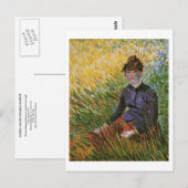 Vrouwen zitten in de Grass Van Gogh Fine Art Briefkaart (Voorkant / Achterkant)