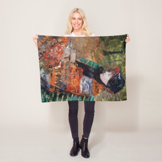 Vrouwen zitten op de bank, Mary Cassatt Fleece Deken (In situ)