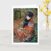 Vrouwen zitten op de bank, Mary Cassatt Kaart (Gele Bloem)