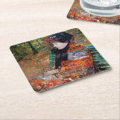 Vrouwen zitten op de bank, Mary Cassatt Kartonnen Onderzetters (Schuin)