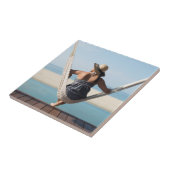 Vrouwen zitten op een hammock in een klein hotel tegeltje (Zijkant)