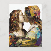 Vrouwen zoenen Mixed Media Collage Briefkaart (Voorkant)