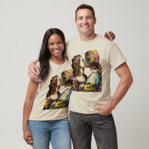 Vrouwen zoenen Mixed Media Collage T-shirt