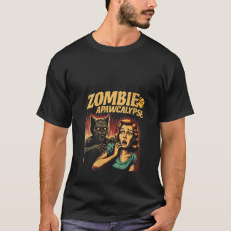 Vrouwen Zombie Apawcalypse Cat  Horror Film T-shirt