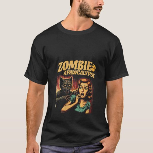Vrouwen Zombie Apawcalypse Cat  Horror Film T-shirt (Voorkant)