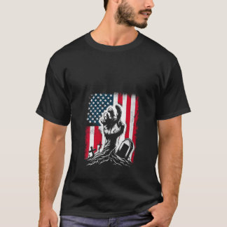 Vrouwen Zombie Hand Amerikaanse Vlag Patriottische T-shirt