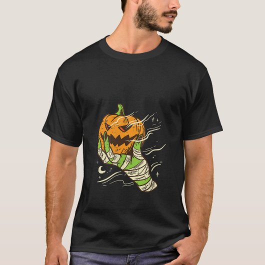 Vrouwen Zombie Hand Pompoen Jackolantern Retro Vin T-shirt (Voorkant)