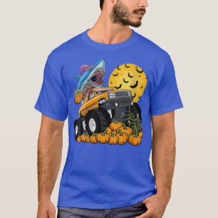 Vrouwen Zombie Shark op Monster Truck Halloween Sh T-shirt