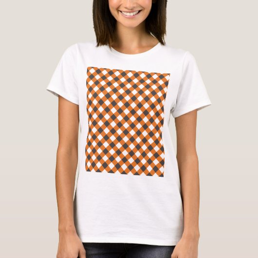 Vrouwen zomer geruite Gingham kleding T-shirt (Voorkant)