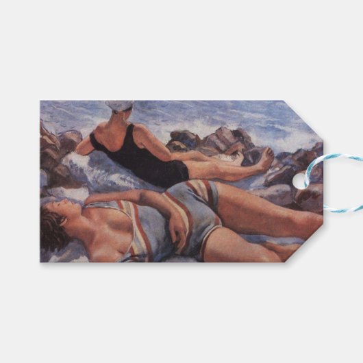Vrouwen Zonnebaden op het strand (door Serebriakov Cadeaulabel (Voorkant (Horizontaal))