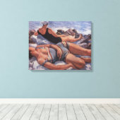Vrouwen Zonnebaden op het strand (door Serebriakov Canvas Afdruk (Insitu (Houten vloer))