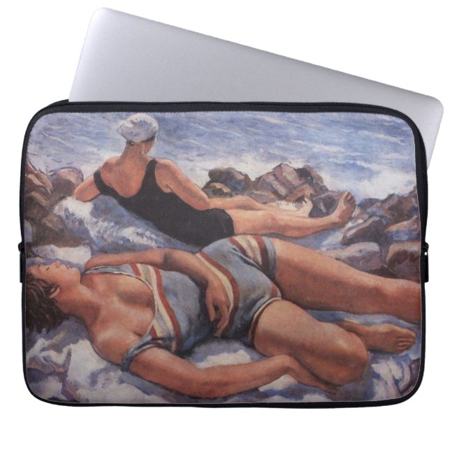Vrouwen Zonnebaden op het strand (door Serebriakov Laptop Sleeve (Voorkant)