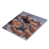 Vrouwen Zonnebaden op het strand (door Serebriakov Tegeltje (Zijkant)