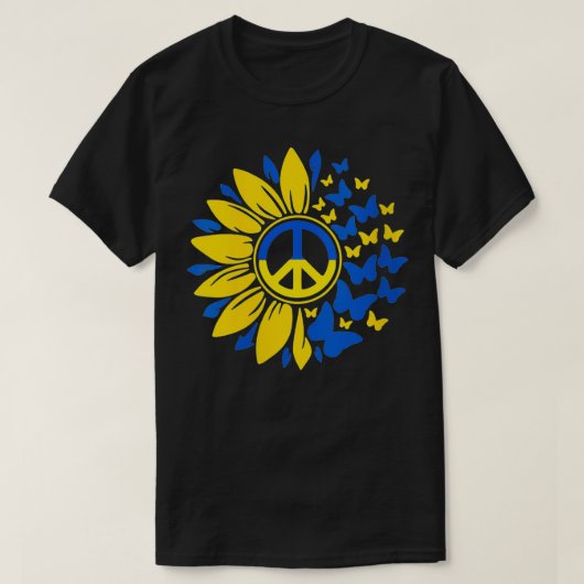 Vrouwen zonnebloem Oekraïne Oekraïense vlag Vliegt T-shirt (Design voorkant)