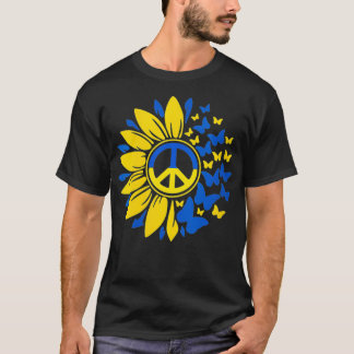 Vrouwen zonnebloem Oekraïne Oekraïense vlag Vliegt T-shirt
