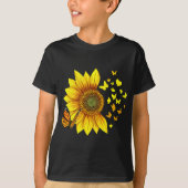 Vrouwen zonnebloemvlinders t-shirt (Voorkant)