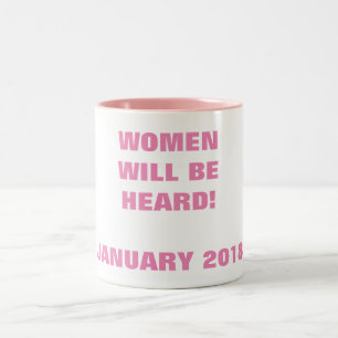 VROUWEN ZULLEN GEHOORD WORDEN! TWEEKLEURIGE KOFFIEMOK