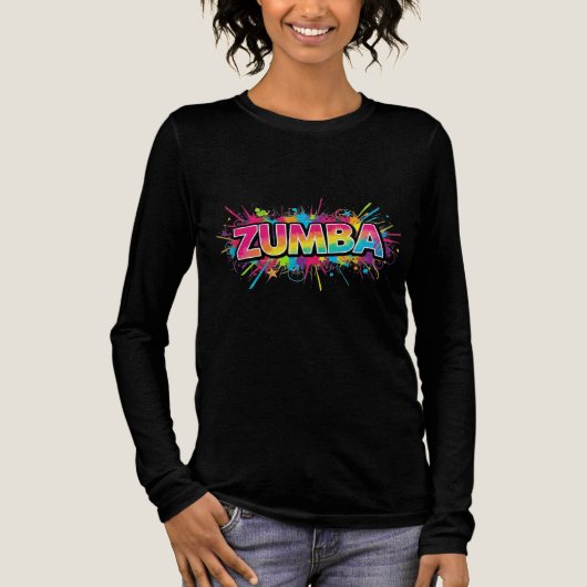 Vrouwen Zumba Lange Mouw Top Design (Voorkant)