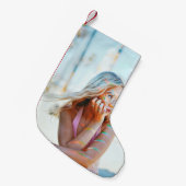 Vrouwen zwaaien haar haar met de wind kleine kerstsok (Voorkant (Hangend))