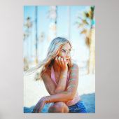 Vrouwen zwaaien haar haar met de wind poster (Voorkant)