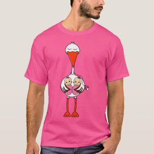 Vrouwen Zwangerschap Aankondiging baby tweeling me T-shirt