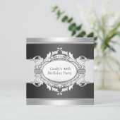 Vrouwen zwart 40ste verjaardag kaart (Staand voorkant)