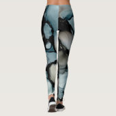 Vrouwen Zwart & Blauw Abstracte Leggings (Achterkant)
