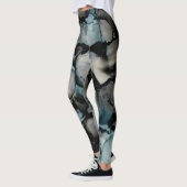 Vrouwen Zwart & Blauw Abstracte Leggings (Links)