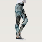 Vrouwen Zwart & Blauw Abstracte Leggings (Rechts)
