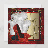 Vrouwen Zwart en Rode Hoge Hakken Verjaardagsfeest Kaart (Achterkant)