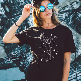 Vrouwen zwart geïllustreerd Zodiac T-shirt