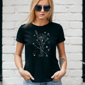 Vrouwen zwart geïllustreerd Zodiac T-shirt