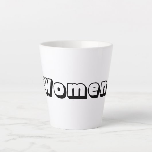 Vrouwen Zwart Kleur Tekst Latte Mok Pakenham lette (Voorkant)