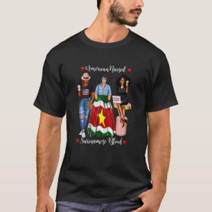 Vrouwen Zwart Vrouwen Afro Suriname Erfgoed Half A T-shirt