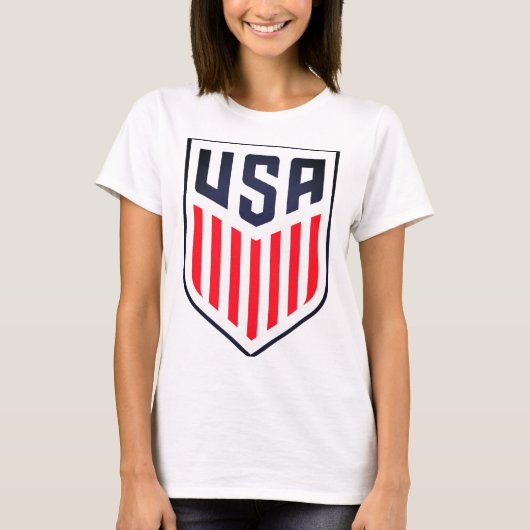 vrouwen zwart-wit USA T-shirt (Voorkant)