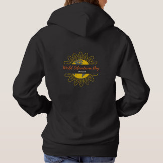 Vrouwen zwarte hoodie - Wereld Scleroderma Dag