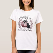 Vrouwen Zwarte Kat Sociale Club Halloween T-shirt (Voorkant)