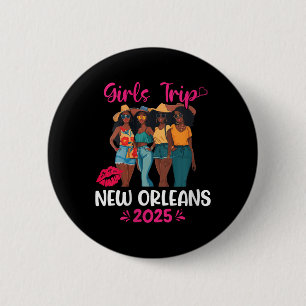 Vrouwen Zwarte Meisjesreis New Orleans 2025 Vakant Ronde Button 5,7 Cm
