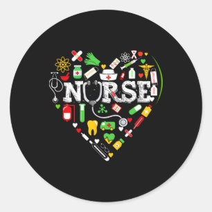 Vrouwen Zwarte Verpleegster Rn Kan Nicu Afro Afrik Ronde Sticker