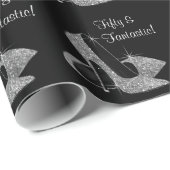 Vrouwen zwarte zilver hoog om het even welk aantal cadeaupapier (Rol Hoek)