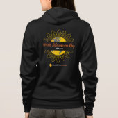 Vrouwen Zwarte Zip - Wereld Scleroderma Dag Hoodie (Achterkant)