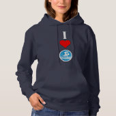 Vrouwen Zwemmen & Duiken Zwemmer Ik hou van Hart Z Hoodie (Voorkant)
