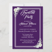 Vrouwenafscheid Elegant Paarse Bloemenfeest Kaart (Voorkant)