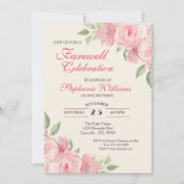 Vrouwenafscheid Floral Elegant Roos Party Kaart (Voorkant)