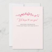 Vrouwenafscheidsfeest Elegant Roze Bloemen Kaart (Achterkant)