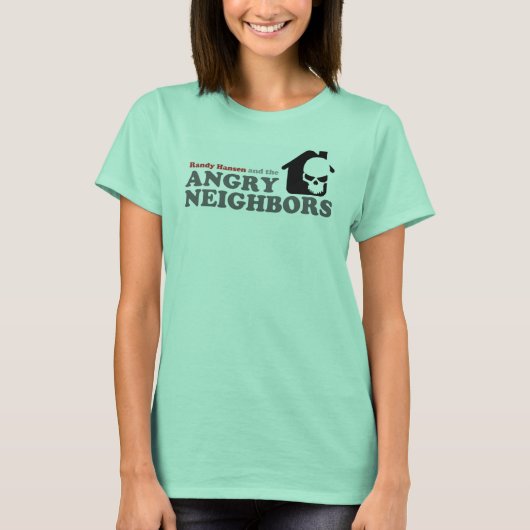 Vrouwenband T-shirt met roze sierstrip (Voorkant)